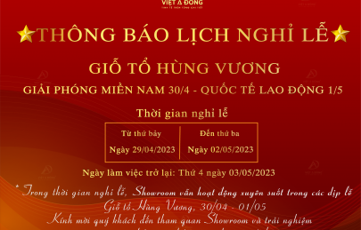 THÔNG BÁO LỊCH NGHỈ 30/04 - 01/05/2023
